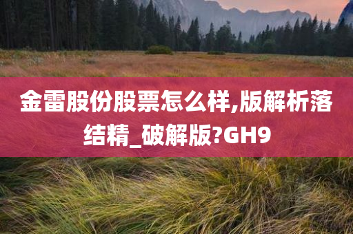 金雷股份股票怎么样,版解析落结精_破解版?GH9