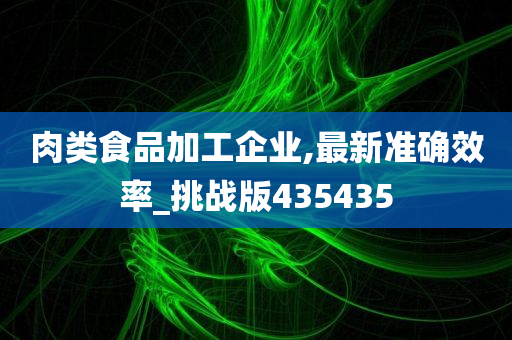 肉类食品加工企业,最新准确效率_挑战版435435