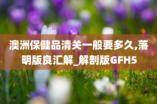 澳洲保健品清关一般要多久,落明版良汇解_解剖版GFH5