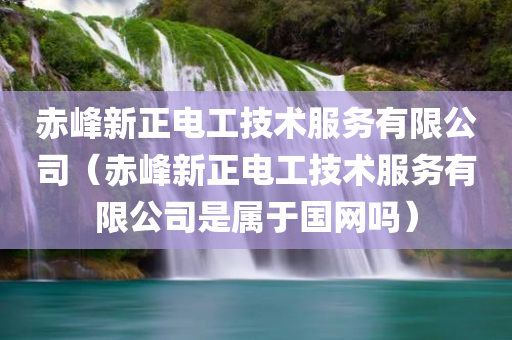 赤峰新正电工技术服务有限公司（赤峰新正电工技术服务有限公司是属于国网吗）