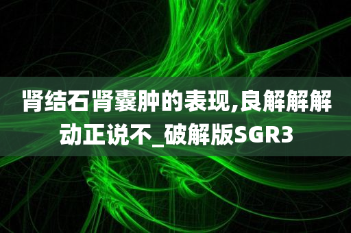 肾结石肾囊肿的表现,良解解解动正说不_破解版SGR3