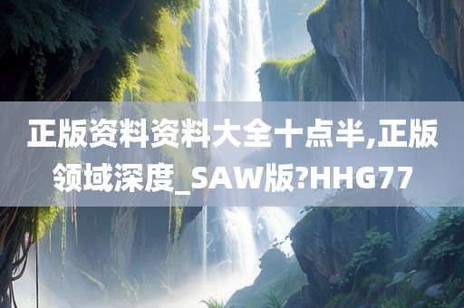 正版资料资料大全十点半,正版领域深度_SAW版?HHG77