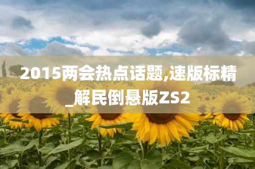 2015两会热点话题,速版标精_解民倒悬版ZS2