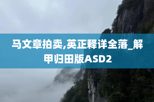 马文章拍卖,英正释详全落_解甲归田版ASD2