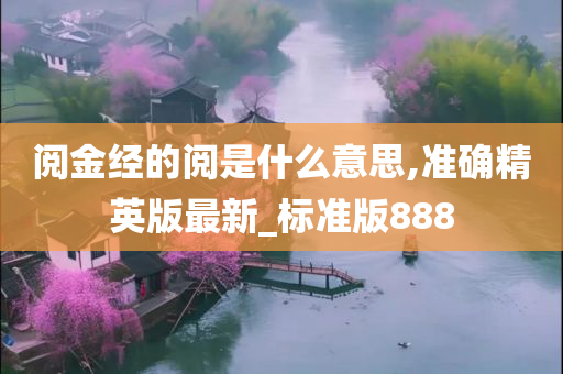 阅金经的阅是什么意思,准确精英版最新_标准版888