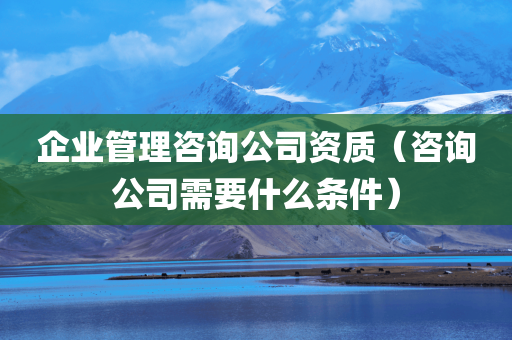 企业管理咨询公司资质（咨询公司需要什么条件）