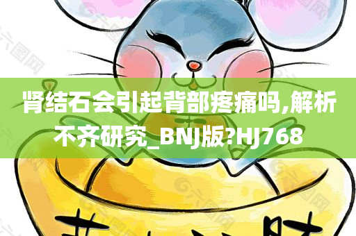 肾结石会引起背部疼痛吗,解析不齐研究_BNJ版?HJ768