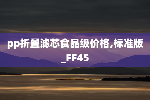 pp折叠滤芯食品级价格,标准版_FF45