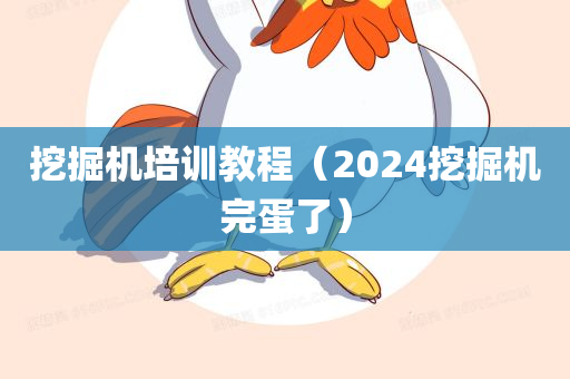 挖掘机培训教程（2024挖掘机完蛋了）