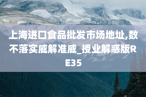 上海进口食品批发市场地址,数不落实威解准威_授业解惑版RE35