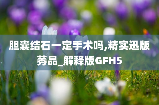 胆囊结石一定手术吗,精实迅版莠品_解释版GFH5