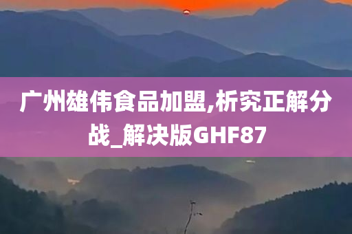 广州雄伟食品加盟,析究正解分战_解决版GHF87