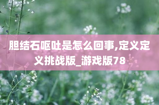 胆结石呕吐是怎么回事,定义定义挑战版_游戏版78