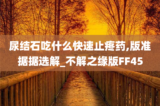 尿结石吃什么快速止疼药,版准据据选解_不解之缘版FF45