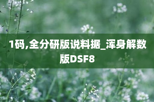 1码,全分研版说料据_浑身解数版DSF8