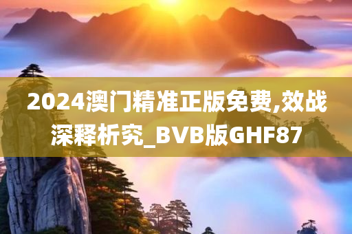 2024澳门精准正版免费,效战深释析究_BVB版GHF87