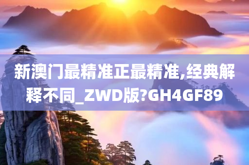 新澳门最精准正最精准,经典解释不同_ZWD版?GH4GF89