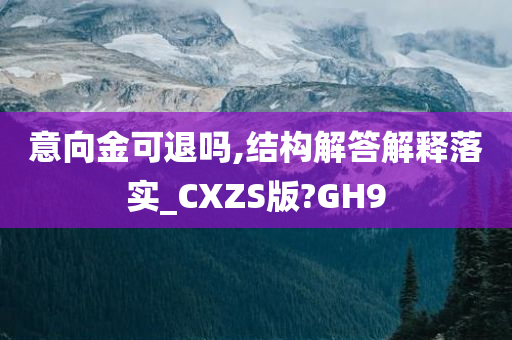 意向金可退吗,结构解答解释落实_CXZS版?GH9