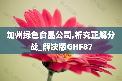 加州绿色食品公司,析究正解分战_解决版GHF87