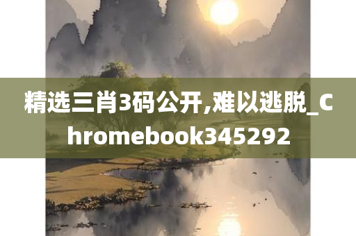 精选三肖3码公开,难以逃脱_Chromebook345292