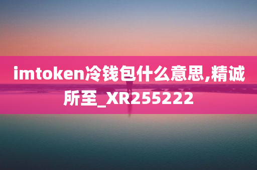 imtoken冷钱包什么意思,精诚所至_XR255222