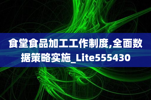 食堂食品加工工作制度,全面数据策略实施_Lite555430