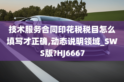 技术服务合同印花税税目怎么填写才正确,动态说明领域_SWS版?HJ6667