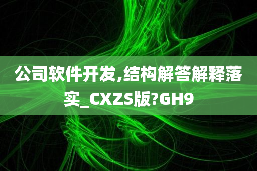 公司软件开发,结构解答解释落实_CXZS版?GH9