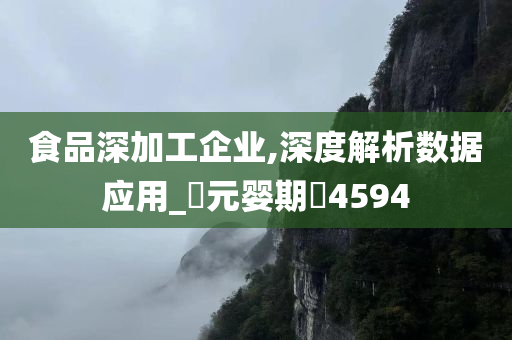 食品深加工企业,深度解析数据应用_‌元婴期‌4594