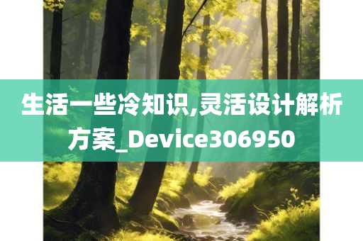 生活一些冷知识,灵活设计解析方案_Device306950