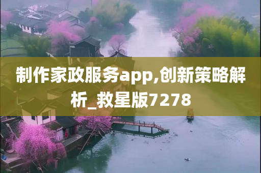 制作家政服务app,创新策略解析_救星版7278