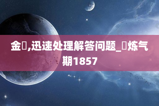 金鵄,迅速处理解答问题_‌炼气期1857