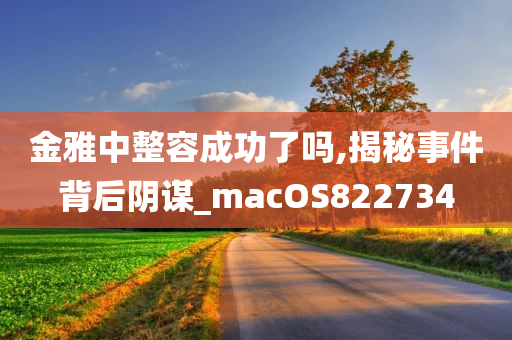 金雅中整容成功了吗,揭秘事件背后阴谋_macOS822734