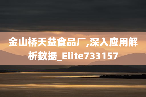 金山桥天益食品厂,深入应用解析数据_Elite733157