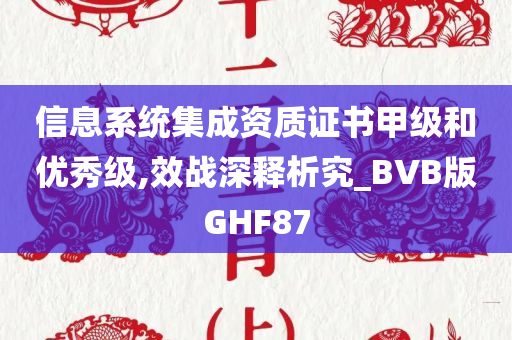 信息系统集成资质证书甲级和优秀级,效战深释析究_BVB版GHF87