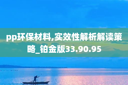 pp环保材料,实效性解析解读策略_铂金版33.90.95