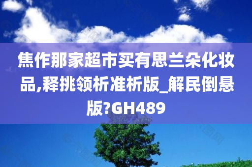 焦作那家超市买有思兰朵化妆品,释挑领析准析版_解民倒悬版?GH489