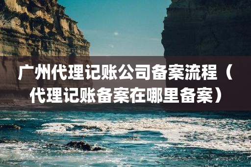 广州代理记账公司备案流程（代理记账备案在哪里备案）