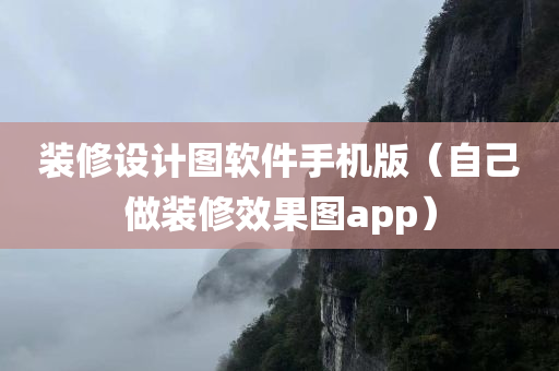 装修设计图软件手机版（自己做装修效果图app）