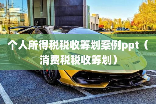 个人所得税税收筹划案例ppt（消费税税收筹划）