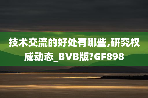 技术交流的好处有哪些,研究权威动态_BVB版?GF898