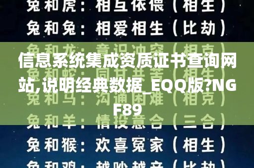 信息系统集成资质证书查询网站,说明经典数据_EQQ版?NGF89