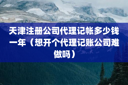 天津注册公司代理记帐多少钱一年（想开个代理记账公司难做吗）