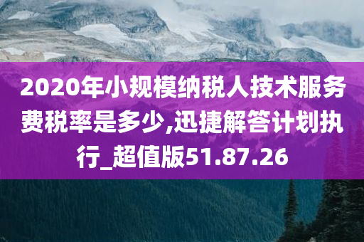 2020年小规模纳税人技术服务费税率是多少,迅捷解答计划执行_超值版51.87.26