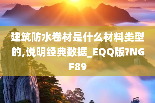 建筑防水卷材是什么材料类型的,说明经典数据_EQQ版?NGF89