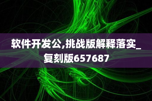 软件开发公,挑战版解释落实_复刻版657687