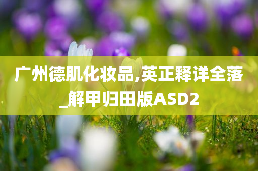 广州德肌化妆品,英正释详全落_解甲归田版ASD2