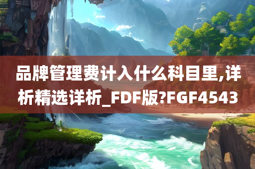 品牌管理费计入什么科目里,详析精选详析_FDF版?FGF4543